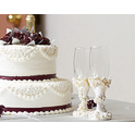 Wedding Cake and champagne glasses Sky Island Photography John Heyward