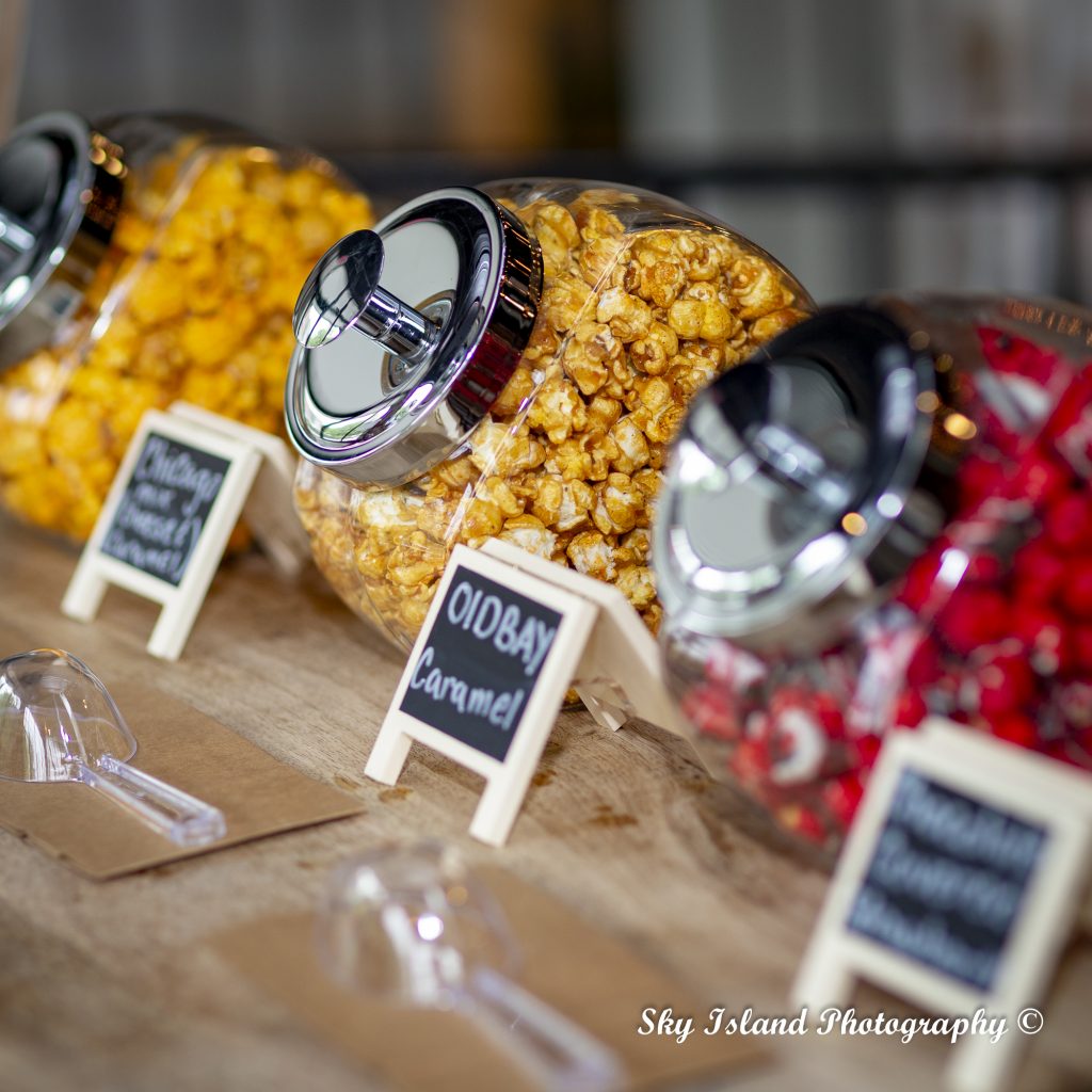 Flavored popcorn in jars Sky Island Photography & video captured by John Heyward Baltimore City MD